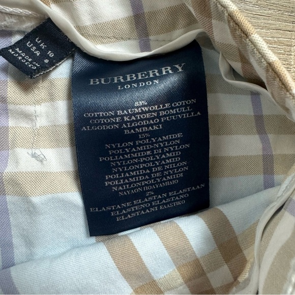Burberry Plaid Shorts Blue & Brown Size 8 Y2K - Picture 7 of 7
